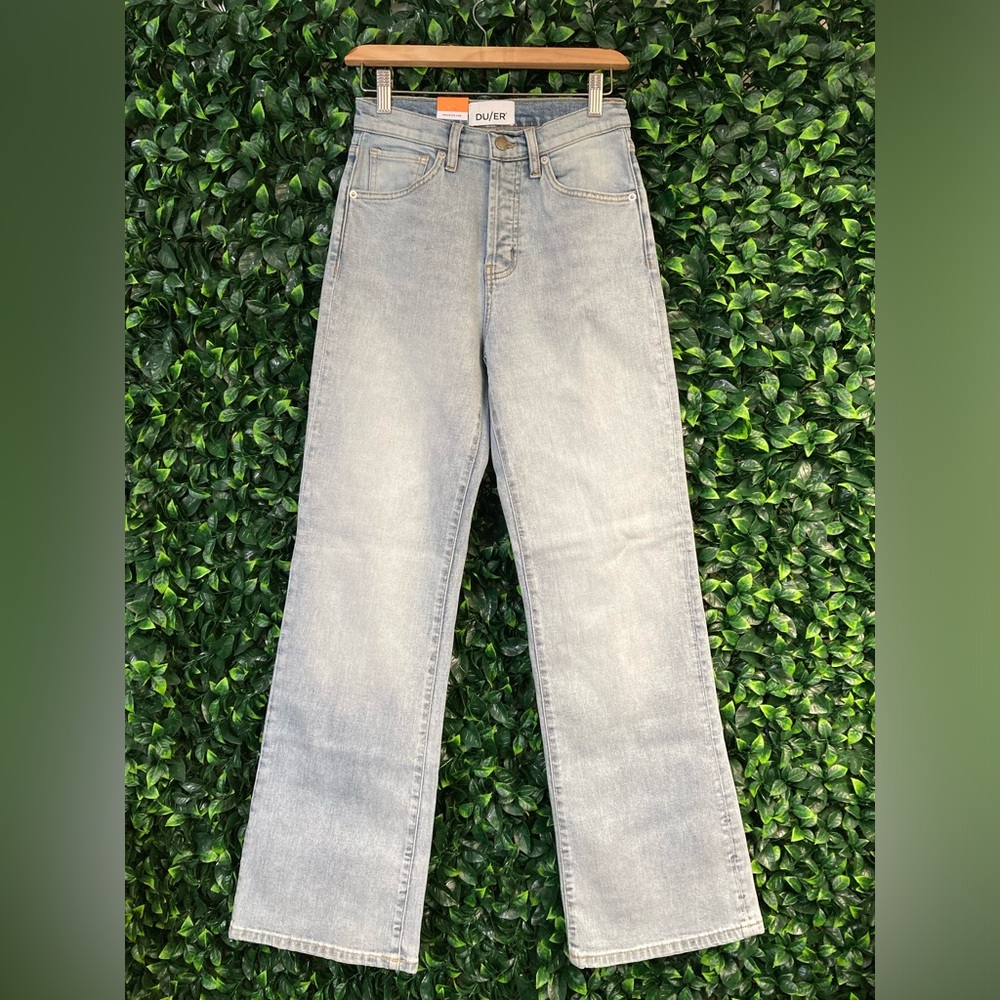 Duer -Midweight Denim Wide Leg (Button Fly) - Coastal Blue